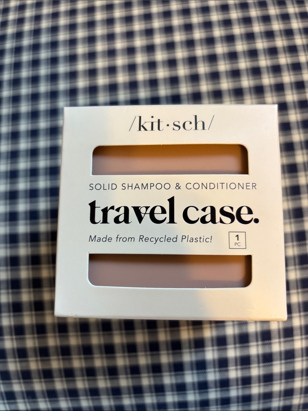 Kitsch Soft Pink Travel Case for Solid Shampoo & Conditioner